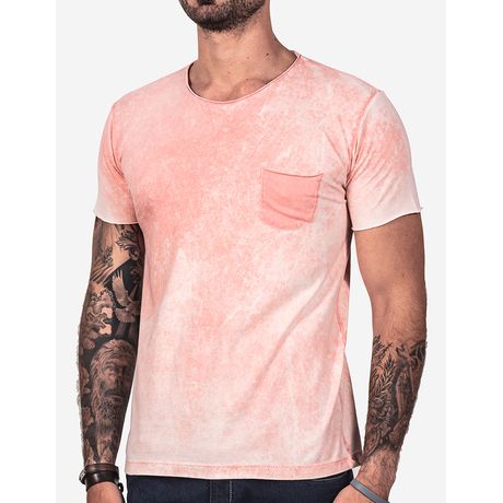 T-SHIRT ROSA MARMORIZADA 102114-Rosa-M